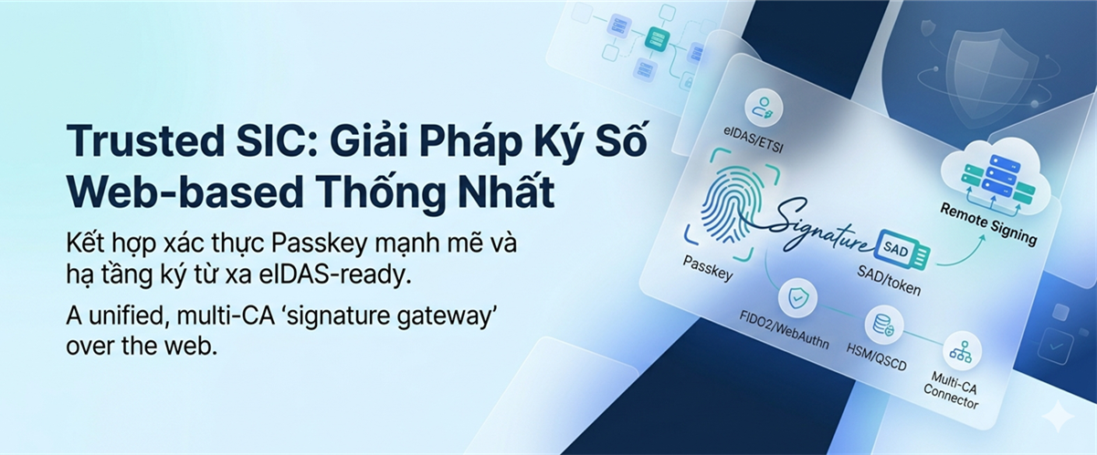 Trusted SIC – hợp nhất Remote Signing và Passkey cho trải nghiệm Ký số chuẩn hóa, Bảo mật và Đa CA